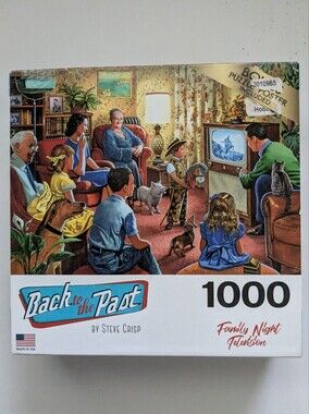 Back To The Past Puzzle 1000 Piece Family Night TV Complete 10+ Yrs 26 x 19 In